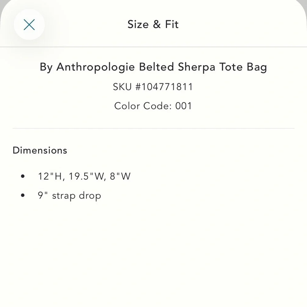 NWT new Anthropologie belted Sherpa tote bag crossbody black fuzzy